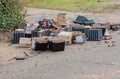 WEKO fireworks garbage after New Year`s Eve 2018 Ã¢â¬â 2019 Royalty Free Stock Photo